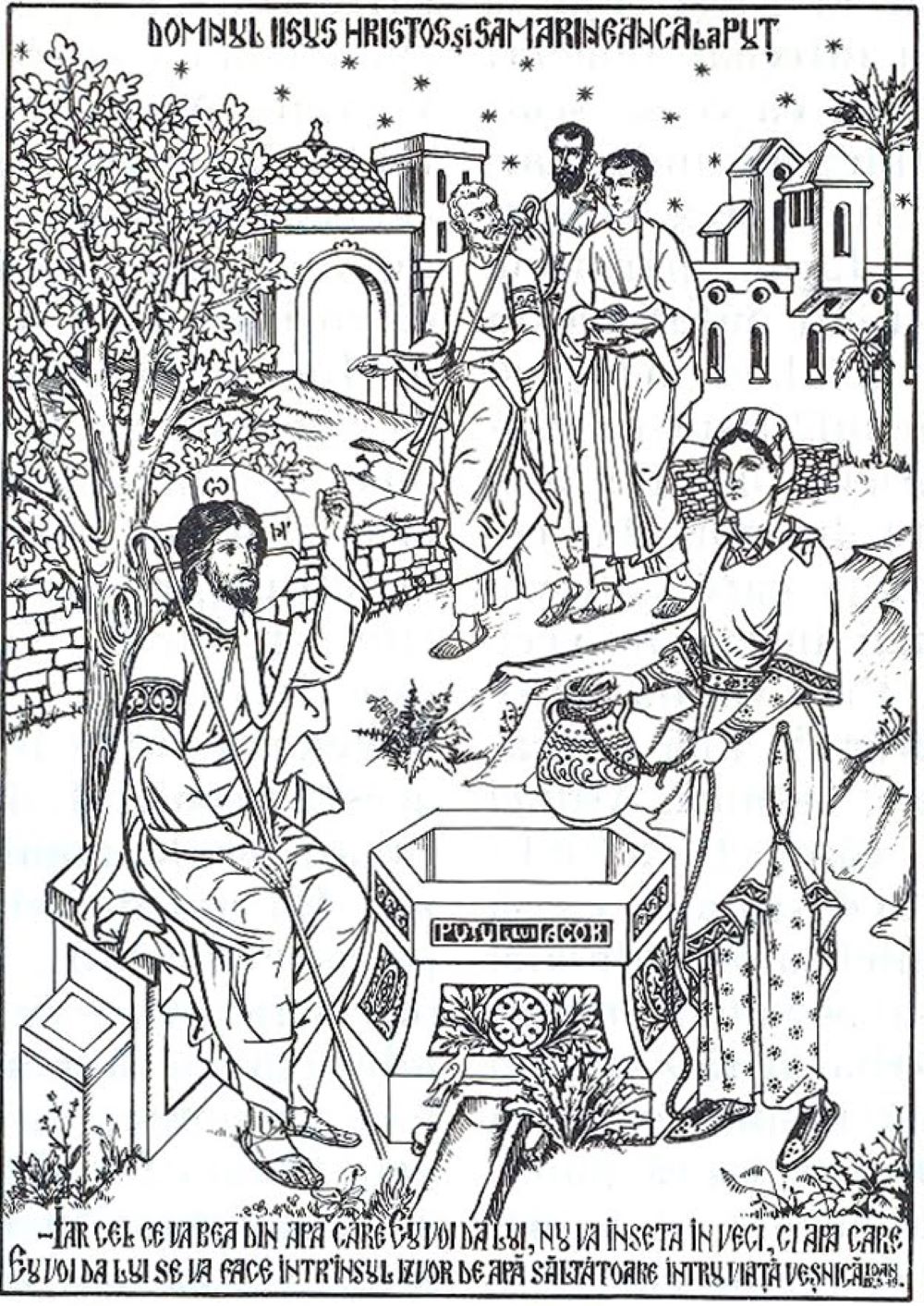 Femeia Samarineancă - fișă de colorat