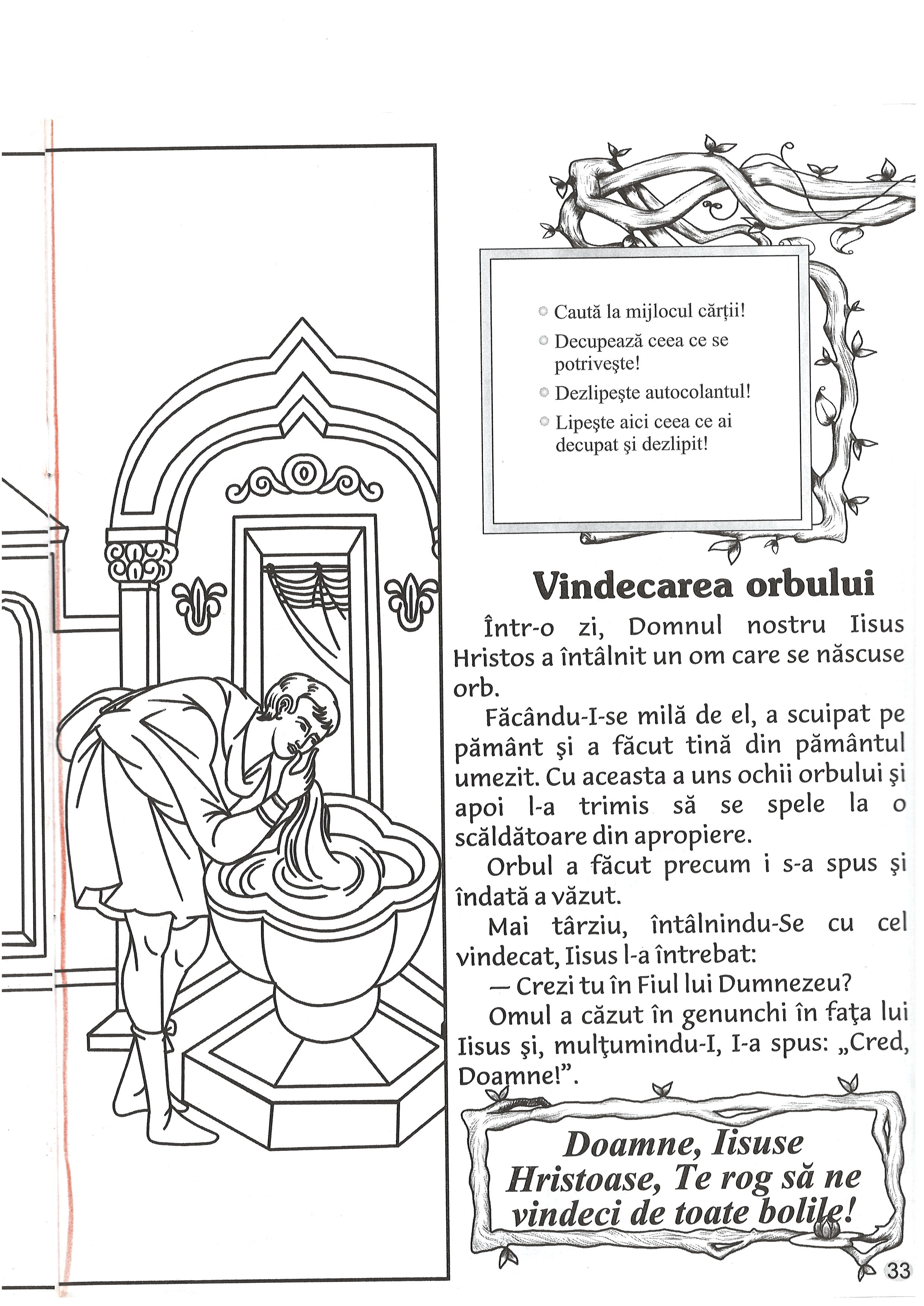 Vindecarea orbului din naştere - de colorat (2)
